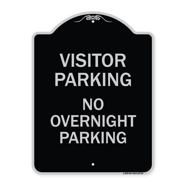 Signmission Visitor Parking Visitor Parking No Overnight Parking Heavy-Gauge Alum Sign, 24" x 18", BS-1824-22726 A-DES-BS-1824-22726 - main